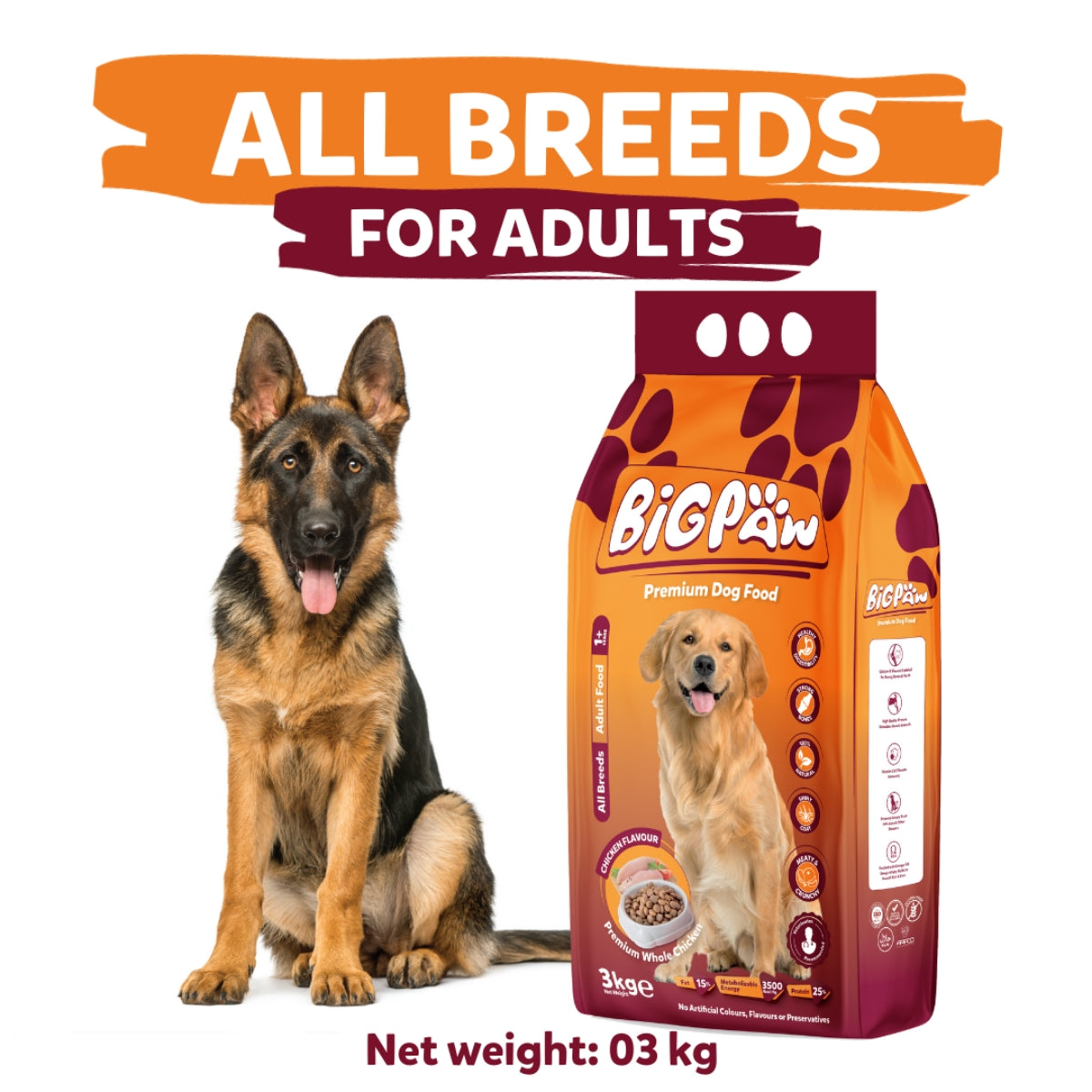 BiG Paw Premium Dog Food All Breeds Adult 3kg